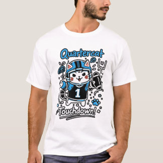 Camiseta Quarterback Cat Illustration – Cute Football Cat D