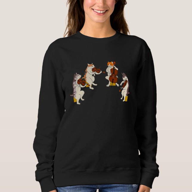 Camiseta Quarteto de Cordas Cats Violinista Viola Violoncel (Frente)