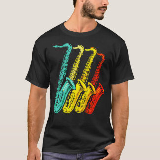 Camiseta Quarteto de Saxofone - Retro Sax Jazz
