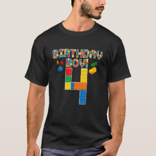 Camiseta Quarto aniversário bonito, 4 anos, barcos de const
