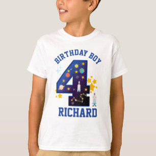Camiseta Quarto Aniversário - Espaço 4   Galáxia Planeta