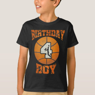 Camiseta Quarto Aniversário Garoto De Fato De Basquete Quat