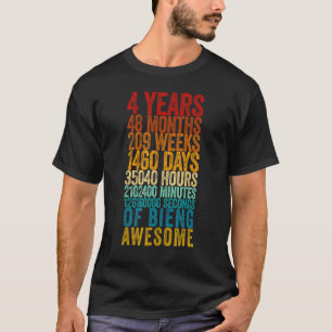 Camiseta Quarto Aniversário, Metro de 4 Anos
