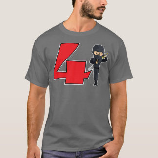 Camiseta Quarto aniversário Ninja Samurai Karate Taekwondo