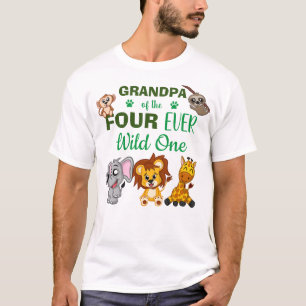 Camiseta Quarto aniversário selvagem Safari avô animal Safa