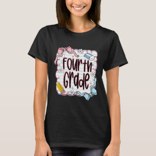 Camiseta Quarto Ano Volta às Aulas Para Meninas Caderno Ros