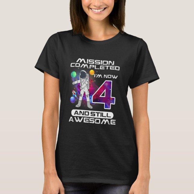 Camiseta Quarto Astronauta de Astronauta com 4 Anos (Frente)