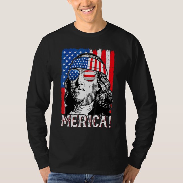Camiseta Quarto De Julho Mulheres Ben Franklin (Frente)
