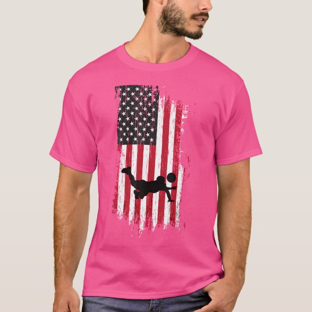 Camiseta Quarto De Julho Voleibol Americano Bandeira De Vol (Frente)