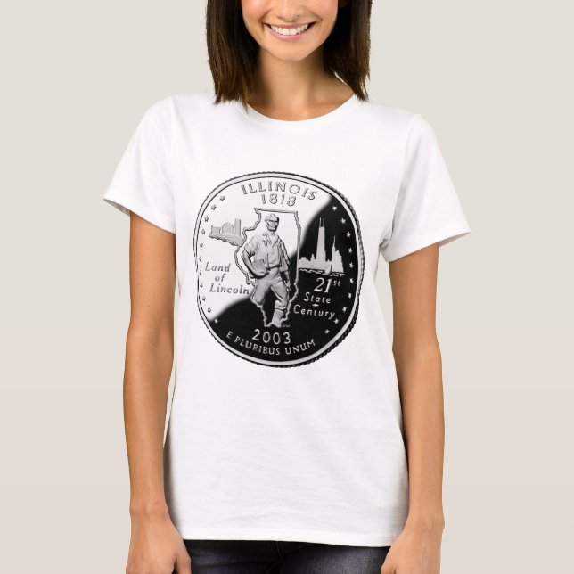 Camiseta Quarto Estadual de Faux do Lado Inverso de Illinoi (Frente)