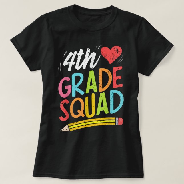 Camiseta Quarto Gráfico de Professores Equipe de Estudantes (Frente do Design)