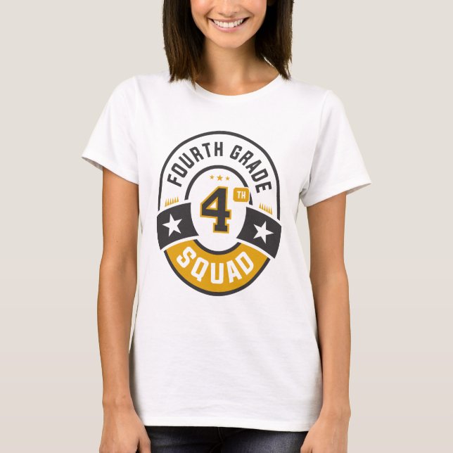 Camiseta Quarto Grau Equipe de Esquadrão de Volta à Escola (Frente)