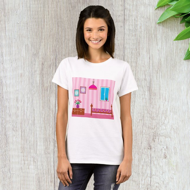 Camiseta Quarto Infantil Floral Rosa (Criador carregado)