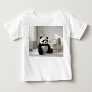 Camiseta Quarto Minimalista Iluminado com Panda de Pelúcia
