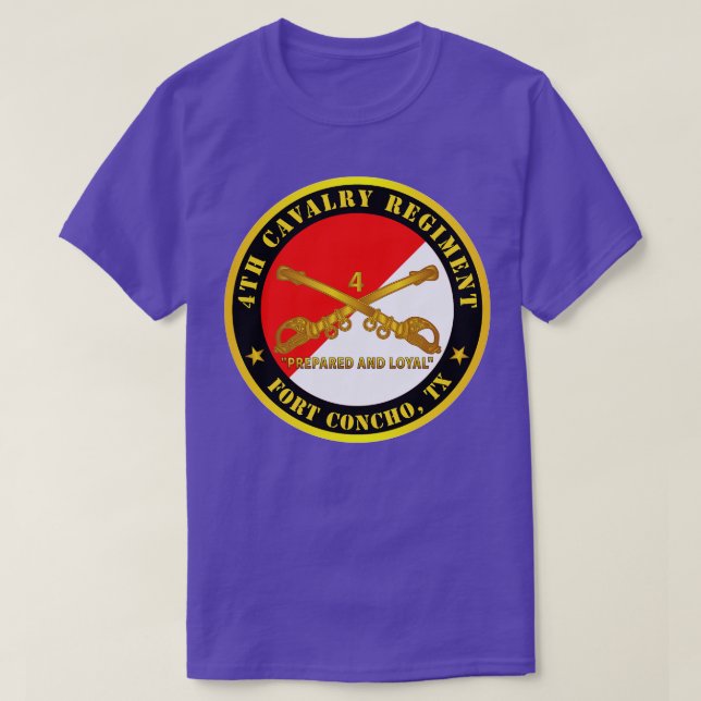Camiseta Quarto Regimento de Cavalaria Fort Concho TX Prepa (Frente do Design)