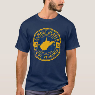 Camiseta Quase Heaven Home West Virginia Map 304 WV Vintag