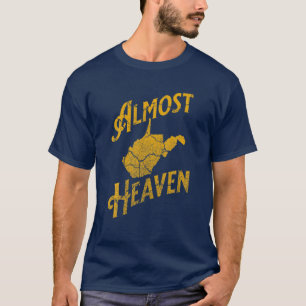 Camiseta Quase Heaven Home West Virginia Map 304 WV Vintag