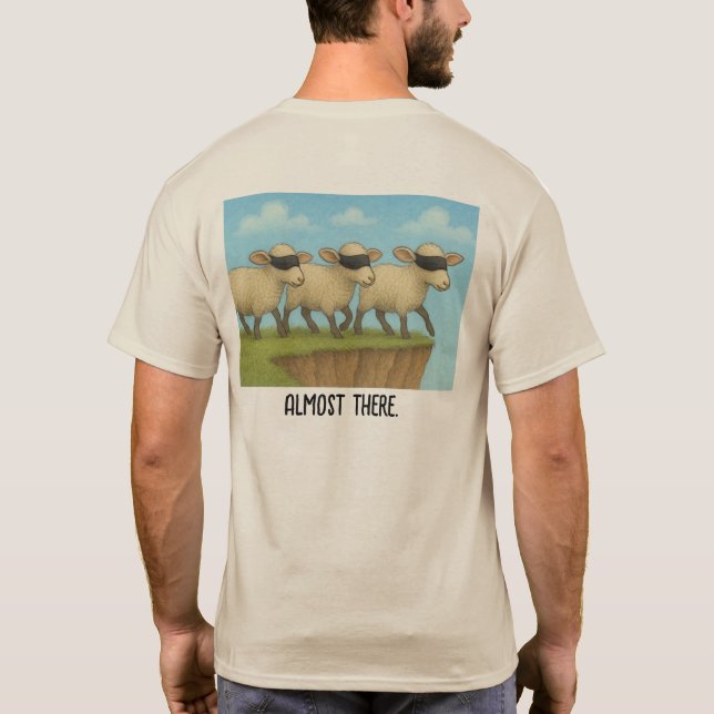 Camiseta Quase Lá, ovelha cega (Verso)