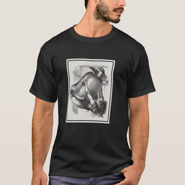 Camiseta Quasimodo Tocando os Sinais da Catedral (1844) (Frente)