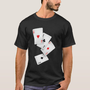 Camiseta Quatro Ases Poker Pro Jogador Sortudo Mão Vencedor