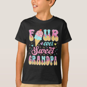 Camiseta Quatro Avô Doce Aniversário de 4 anos Menina Sorve