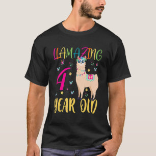 Camiseta Quatro Balões de Aniversário de Lhama óculos de so