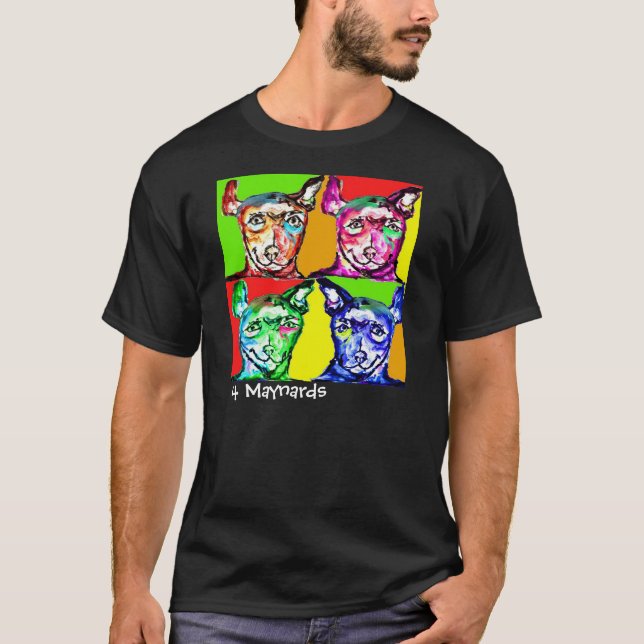 Camiseta Quatro cachorrinhos bonitos para amantes do cão (Frente)