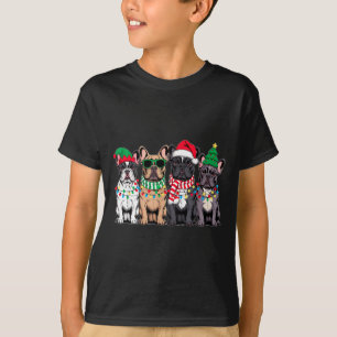 Camiseta Quatro cachorros Bulldog Francês Natal engraçado S