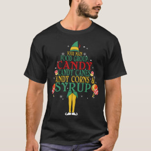 Camiseta Quatro Canas Comidas Principais Do Xarope De Natal