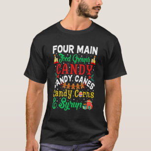 Camiseta Quatro Comidas principais - Canas Doce Xarope Nata