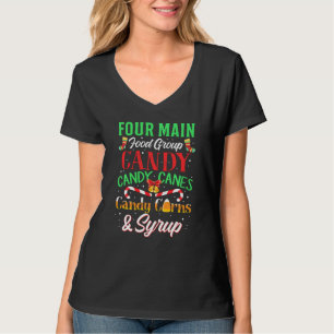 Camiseta Quatro Comidas Principais Canes Corns Xarope Chris