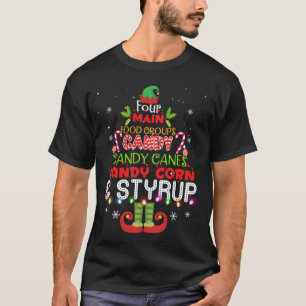 Camiseta Quatro Comidas principais Elf Buddy Natal Pajama
