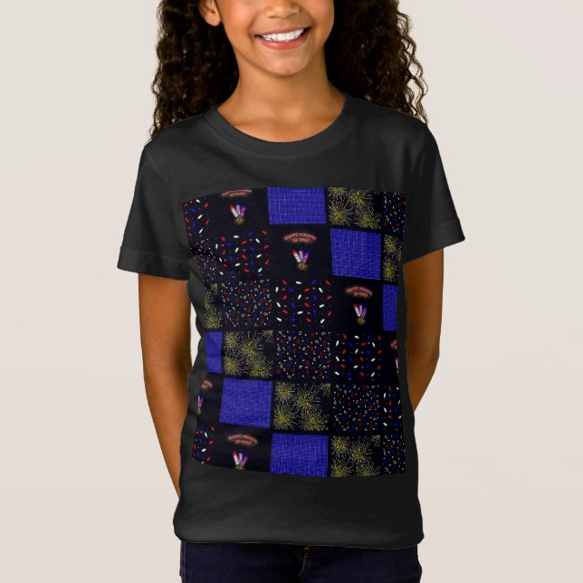 Camiseta Quatro de Julho Patchwork Pattern - 4 de Julho (Frente)