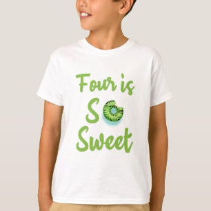 Camiseta Quatro é tão doce, 4º aniversário, quatro anos