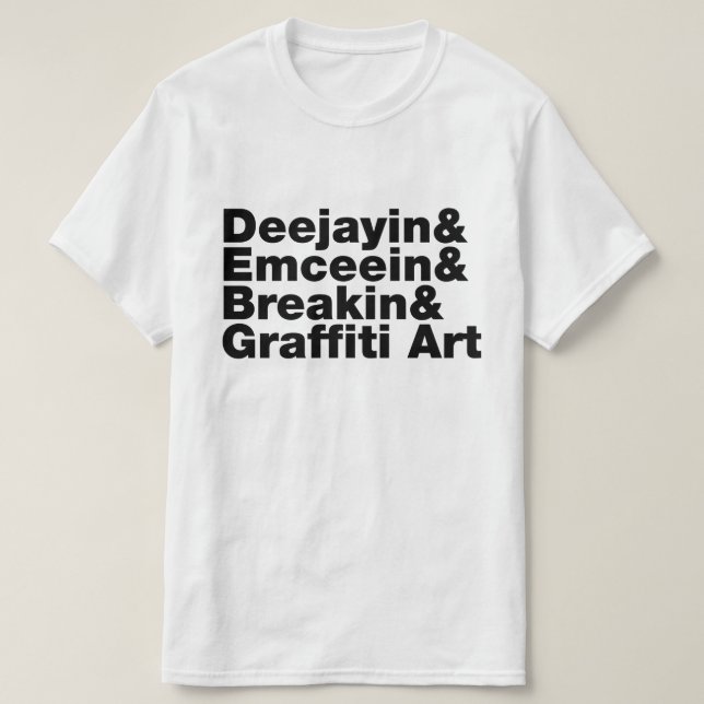 Camiseta Quatro Elementos do Hip Hop (Frente do Design)