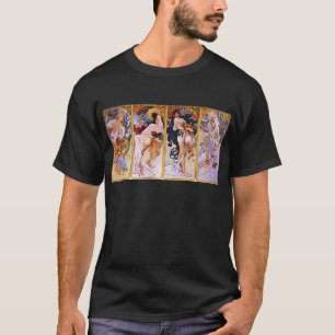 Camiseta Quatro estações por Alphonse Mucha