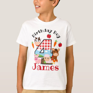 Camiseta Quatro Fazenda de Aniversário    Animais   Estale