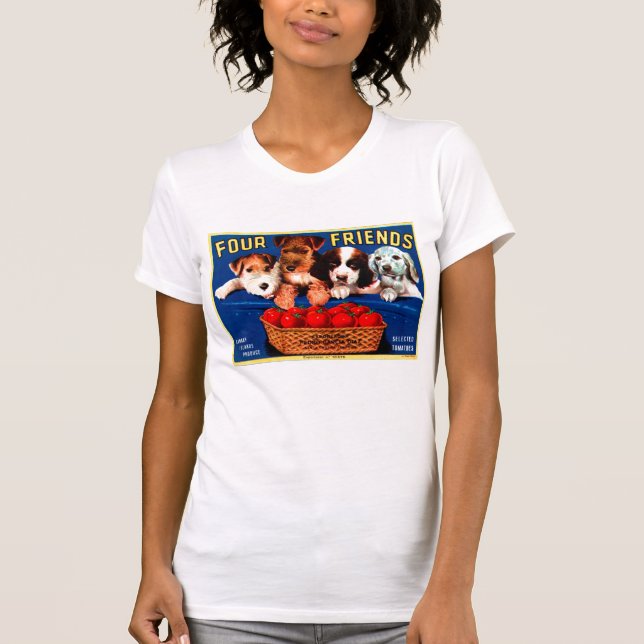 CAMISETA QUATRO FILHOTES DE CACHORRO (Frente)