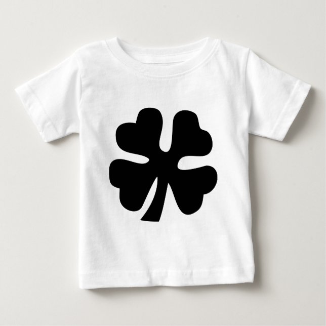 Camiseta Quatro Folhas de Folha - Preto (Frente)