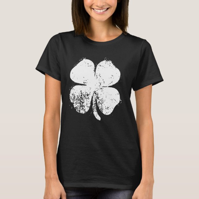 Camiseta Quatro Folhas Vintage Saint Patrick Day (Frente)