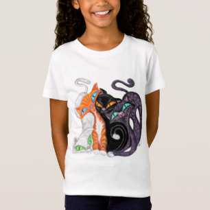 Camiseta Quatro Gatos Coloridos - Abraços - Diversão