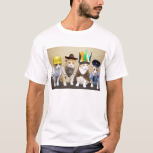 Camiseta Quatro gatos engraçados