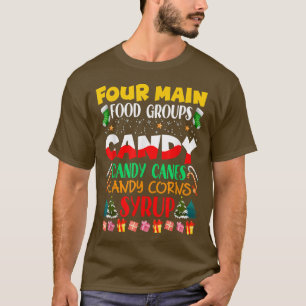 Camiseta Quatro grupos principais de Comidas doces doces do