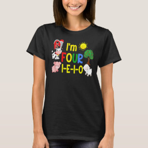 Camiseta Quatro I E I O Festa de Fazenda 4º aniversário Fes