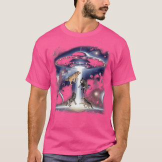 Camiseta Quatro Lobos Com Ufo Lobos Engraçados Ufos Alieníg