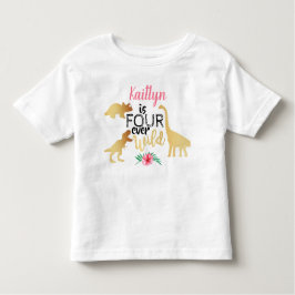 Camiseta Quatro Meninas Dinossauro Selvagens para Sempre 4º