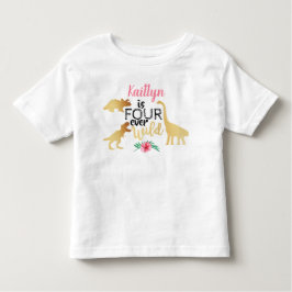 Camiseta Quatro Meninas Dinossauros Selvagens para Sempre A