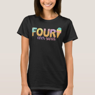 Camiseta Quatro Meninas Sorvetes Doce 4º Aniversário