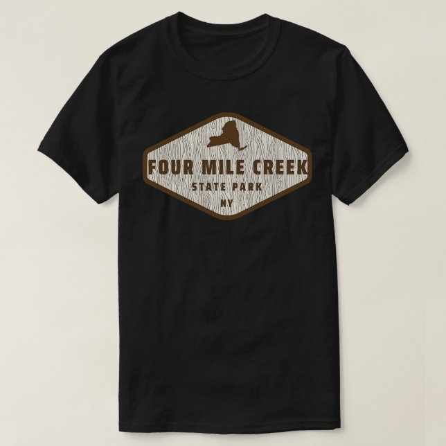 Camiseta Quatro milhas de Creek State Park New York Tree Lo (Frente do Design)
