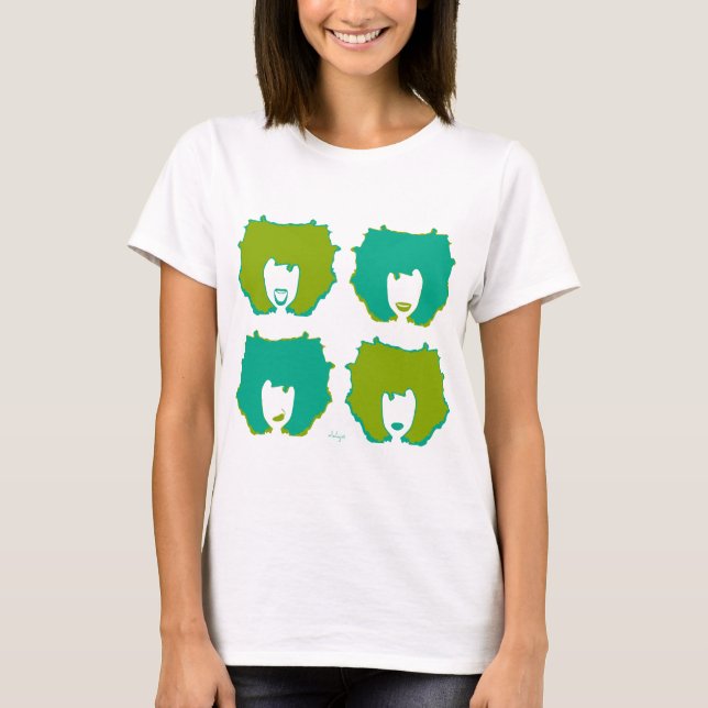 Camiseta QUATRO MODOS EM TEAL e VERDE (Frente)